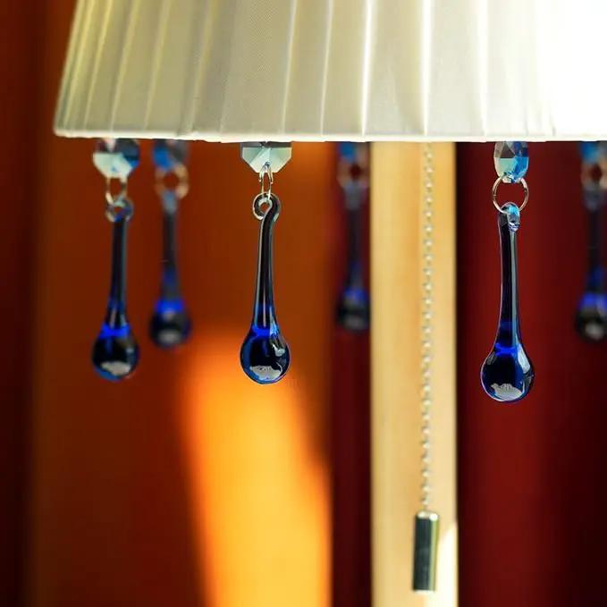 12pcs Raindrop Crystal Chandelier Prisms Parts, 53mm Hanging Crystals Beads for Chandeliers, Home Decoration (Mid Blue) by GreenHaven Gardens