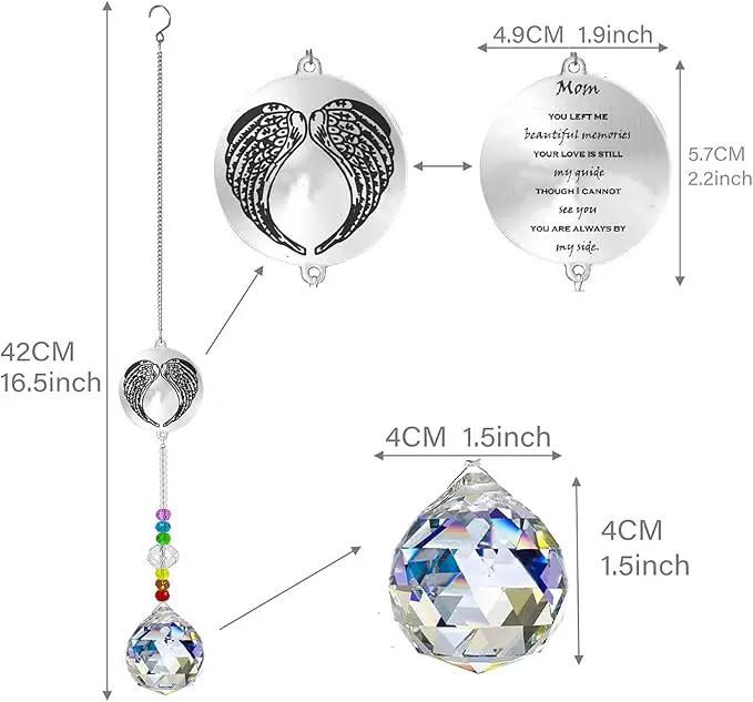 Memorial Gifts Crystal Suncatcher,Unique Sympathy Gifts for Loss of Loved One,Rainbow Maker Bereavement Gifts Box for Loss of Father Mom Dad Son Daughter Husband Brother Grandmother (Mom) by GreenHaven Gardens