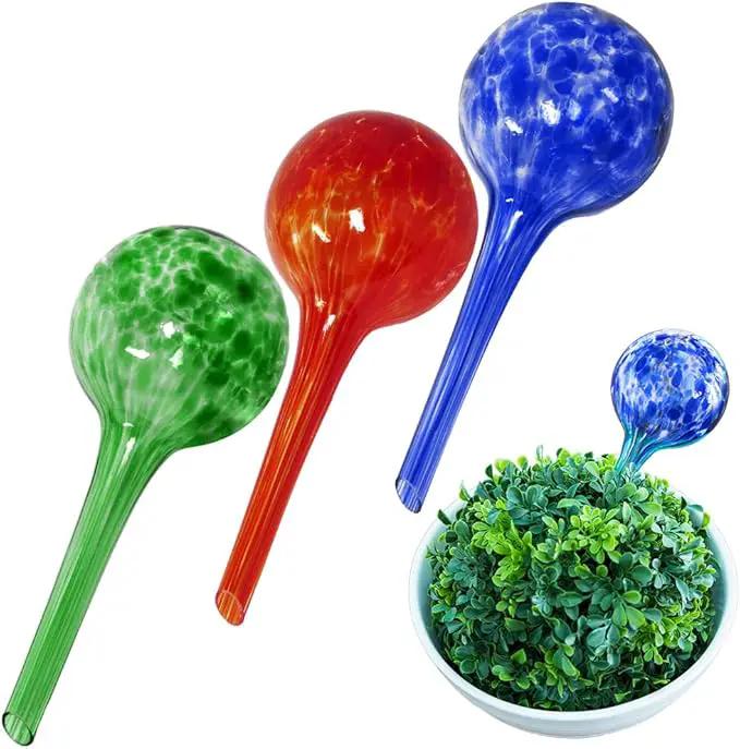 Evelots Plant Watering Globes (3 Pack) - Hand Blown Glass - Automatic Water Irrigation System - Indoor/Outdoor - Leave Your Home Worry Free by GreenHaven Gardens