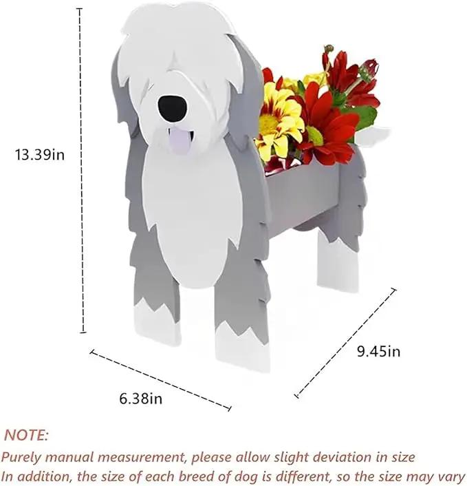 English Shepherd Dog Planter Plant Pots,Cute Garden Dog Flower Planter,Dog Planters Birthday Gifts for Women,Office,Indoor/Outdoor Decor（9.45 * 6.38 * 13.39in） by GreenHaven Gardens