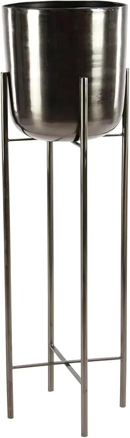 CosmoLiving by Cosmopolitan Metal Indoor Outdoor Planter Dome Large Planter Pot with Removable Stand, Set of 2 Planters 39", 46"H, Black by GreenHaven Gardens