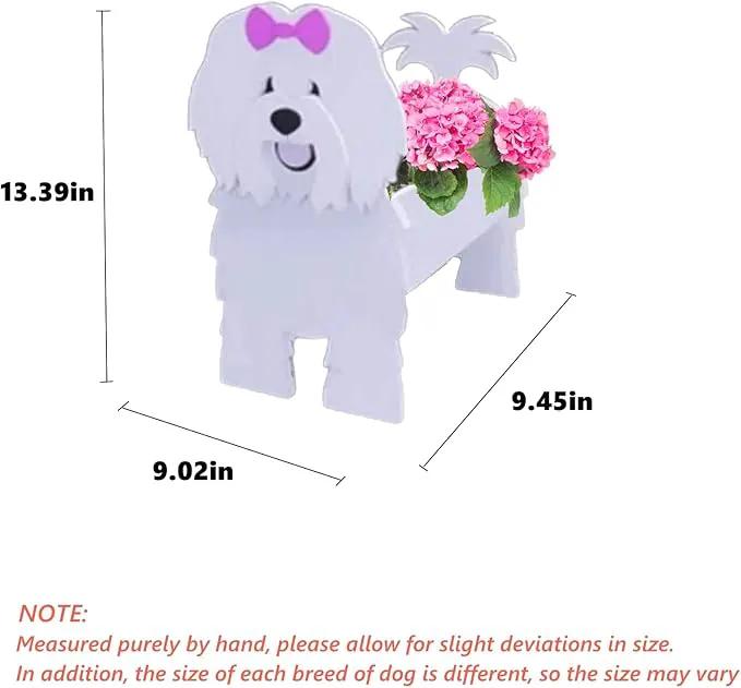 Cotton Veil Dog Planter Plant Pots,Cute Garden Dog Flower Planter,Dog Planters Birthday Gifts for Women,Office,Indoor/Outdoor Decor（9.45 * 9.02 * 13.39in） by GreenHaven Gardens
