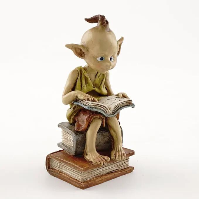 Top Collection Miniature Fairy Garden and Terrarium Statue, Garden Pixie Elf Reading Book by GreenHaven Gardens