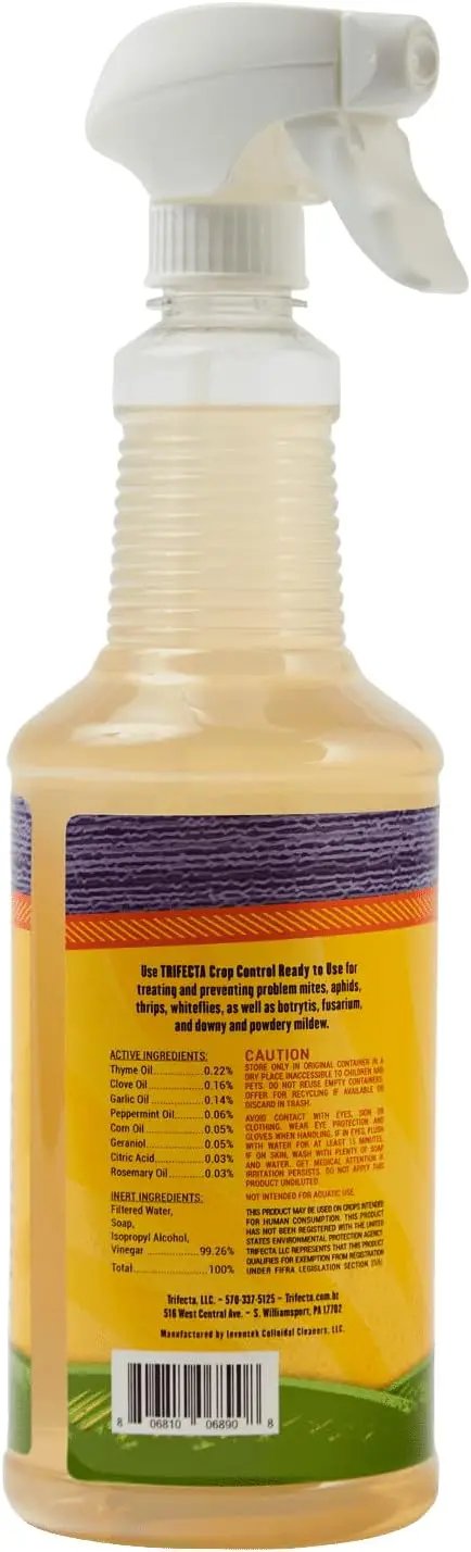 Trifecta Crop Control Insecticidal Soap for Plants | All Natural Fungicide for Plants | Spider Mite Killer Indoor Plants, Food Safe Pesticide, Herbicide, Spider Mites Spray for Plants (32oz - 2 Pack) by GreenHaven Gardens