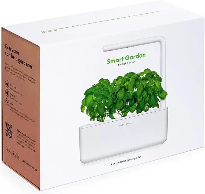 Click & Grow Smart Garden, 3 Pods Indoor Herb Growing System (3 Basil Pods Included)| Easier Than Hydroponics Growing System, Automatic Nutrients, Watering and Grow Light, Noise-free Technology, Beige by GreenHaven Gardens
