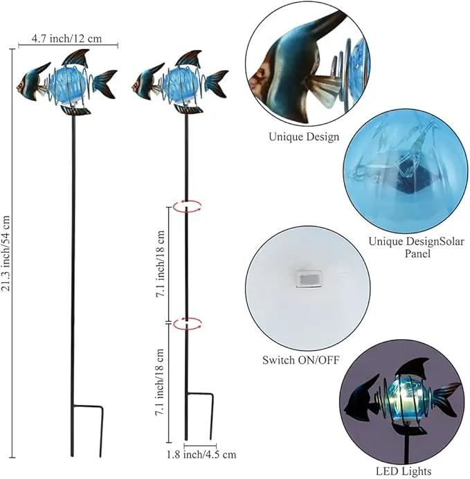 Outdoor Garden Solar Lights,Fish Solar Figurine Lights with Stakes,Waterproof Decorative Solar Lights for Patio,Yard,Lawn,Garden Stakes Decorative Present for Mom by GreenHaven Gardens