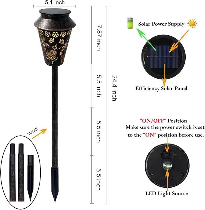 Solar Pathway Lights, Hummingbird Metal Copper Lantern for Garden, Patio, Lawn, Walkway, Outdoor Waterproof Landscape Lighting Decorative, Ideal Gifts for Women, Mom, Grandma by GreenHaven Gardens