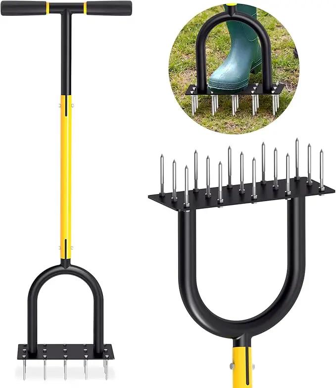 Lawn Aerator Tool - Grass & Soil Aerator for Lawn & Yard Care, Durable Manual Lawn Aerator for Healthy Grass, Compact Soil & Easy-to-Use Spike Plug Aerator by GreenHaven Gardens