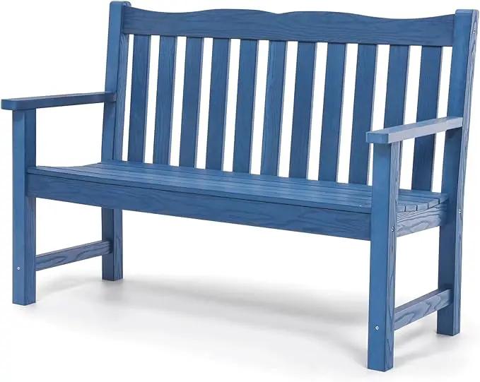 Stoog Outdoor Bench, 2-Person All-Weather HIPS Garden Bench with 800 lbs Weight Capacity, Never Rot or Fade, Waterproof Bench, for Outdoor, Patio, Garden, Porch, Backyard and Park, Blue by GreenHaven Gardens