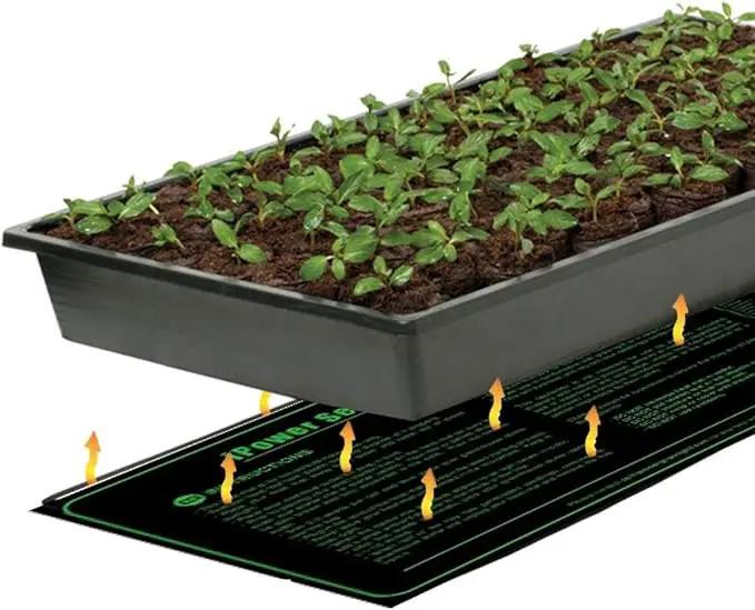 iPower 10" x 20" Warm Hydroponic Seedling Heat Mat and Digital Thermostat Control Combo Set for Seed Germination, Black by GreenHaven Gardens