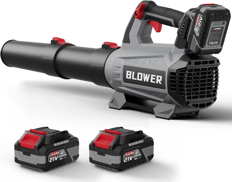 Leaf Blower Cordless (Upgraded) - 630CFM/160MPH, 21V Powerful Electric Cordless Leaf Blower with 2 x 4.0Ah Batteries and Charger, Battery Powered Leaf Blowers for Lawn Care, Patio, Yard, Dust, Snow by GreenHaven Gardens