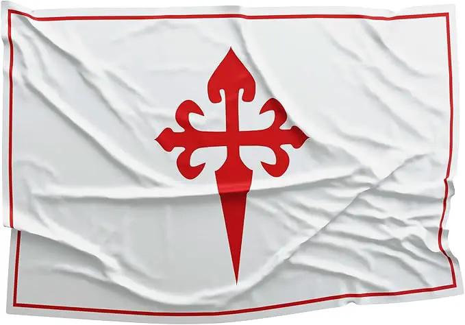 Apedes BANDERA DE LA ORDEN DE SANTIAGO Ordre de Santiago Militaire De Saint Jacques De L'Epee 3x5 feet Flag Banner Vivid Color Double Stitched Brass Grommets by GreenHaven Gardens