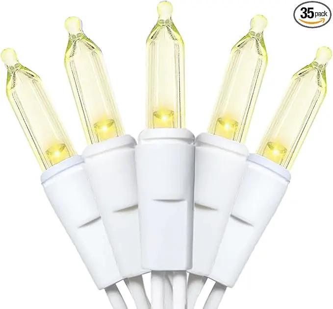 MULTI-SPARKING White Christmas LED Lights - 35 Count Warm White Christmas String Lights for Small Tree, Crafts, Holiday, Indoor/Outdoor Decorations, 11 Feet White Wire, UL Certified, Connectable by GreenHaven Gardens