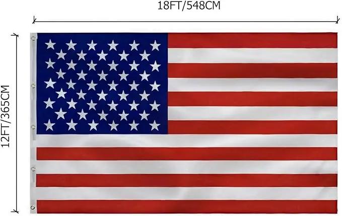 American Flag 12x18 Outside, US Flags for Outdoor Indoor, Heavy Duty Durable, Deluxe Embroidered Stars, Brass Grommets, Sewn Stripes, Vivid Color, Fade Resistant and waterproof by GreenHaven Gardens