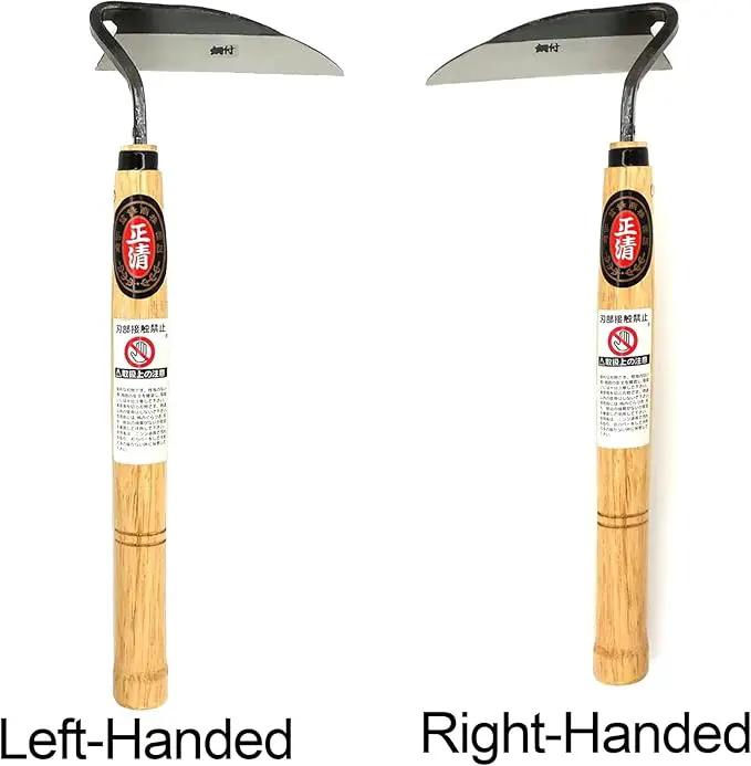 Kana Hoe 217 Japanese Garden Tool - Hand Hoe/Sickle is Perfect for Weeding and Cultivating. The Blade Edge is Very Sharp. (Left-Handed) by GreenHaven Gardens