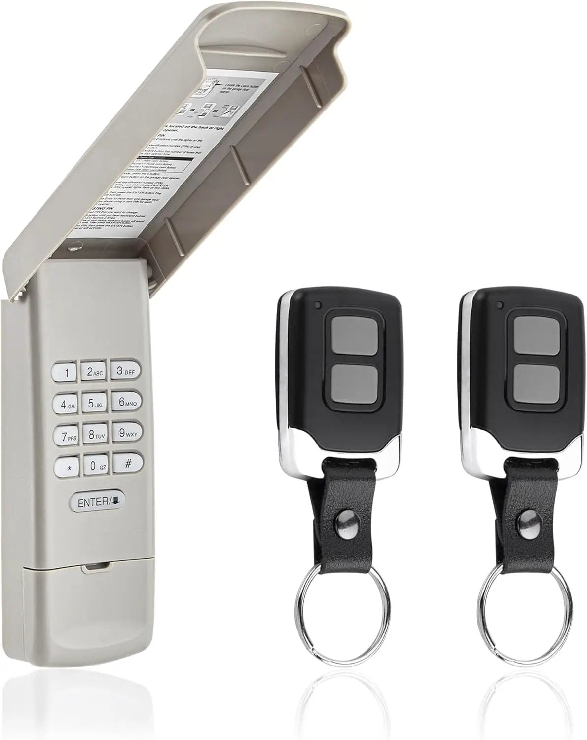 Garage Door Opener Keypad with 2 Garage Door Opener Remote for Liftmaster Chamberlain Craftsman Garage Door Opener Remote Keypad 877MAX 893LM 893Max 971LM 371LM, Purple Yellow Red Orange Learn Button by GreenHaven Gardens
