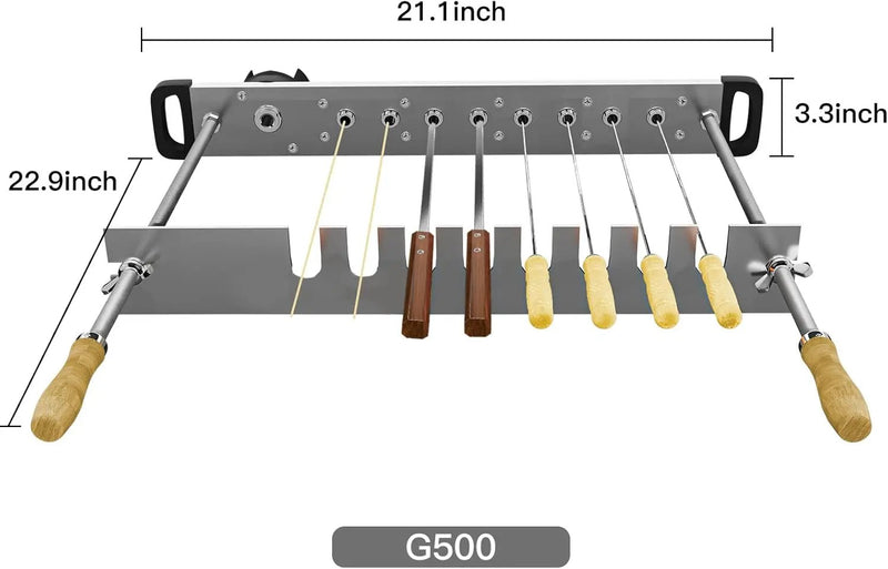 Stainless Steel Electric Barbecue Grill, Automatic Rotating, Adjustable Width for BBQ (G500) by GreenHaven Gardens