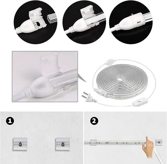 Outdoor LED Strip Lights,AC110V 65.6FT/20M LED Light Strip,IP65 Waterproof 3500K Flexible LED Rope Lights for Patio Backyard Garden Kitchen Lighting(65.6FT, Warm White) by GreenHaven Gardens