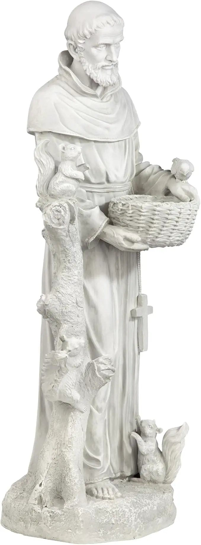 Design Toscano Nature's Nurturer Francis Assisi Religious Garden Decor Statue Bird Bath Feeder, Large, 37 inch, Cast Stone Resin, Antique Stone Finish by GreenHaven Gardens