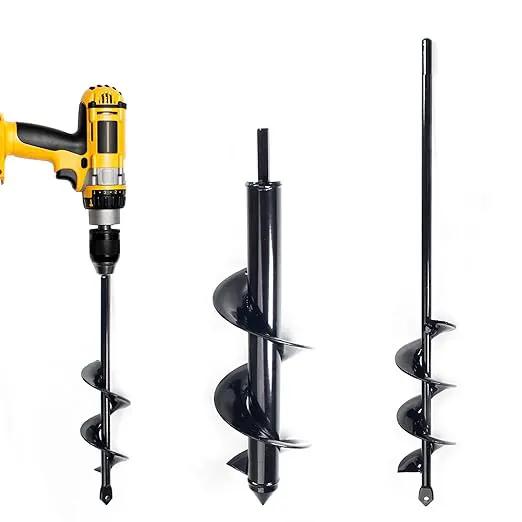 Utoolmart Auger Drill Bit for Planting Set of 3, (1.6x8.7, 1.8x14, 3.1x12) Easy Planter Garden Auger - Bulb & Bedding Plant Augers - Posthole Digger for 3/8” Hex Drive Drill by GreenHaven Gardens