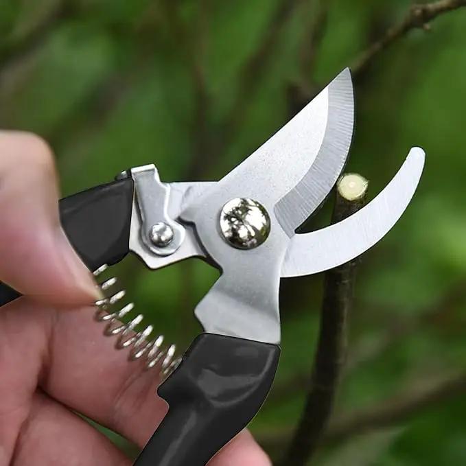 Garden Scissors for Plant, Tip Pruning Shears for Cutting Flowers, Trimming Plants, Bonsai and Fruits Picking (Black Bypass Blade Pruner) by GreenHaven Gardens