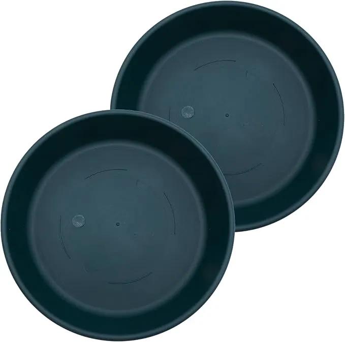 The HC Companies Flower Pot Saucers - Plastic Plant Saucer for Outdoors & Indoors - Traditional Design Plant Pot Trays for Water Drainage - Durable & Stylish Round Plant Tray (21-inch Evergreen) by GreenHaven Gardens