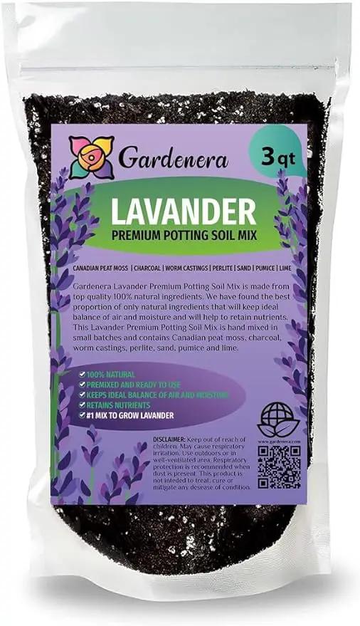 Lavender Soil - Ideal Blend for Thriving and Fragrant Lavender Plants - 3 QUARTS by GreenHaven Gardens