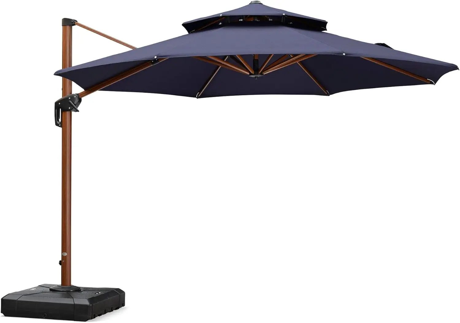 PURPLE LEAF 11ft Patio Umbrella Outdoor Round Umbrellas Large Cantilever Umbrella Windproof Offset Umbrellas Heavy Duty Sun Umbrella for Garden Deck Pool Patio, Navy Blue by GreenHaven Gardens