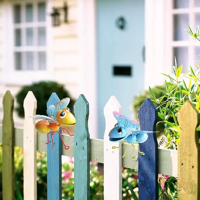 GIFTME 5 Garden Decor Bee and Butterfly,Metal Outdoor Decorations for Garden, Set of 2 Metal Yard Art-Perfect Garden Lover Gifts by GreenHaven Gardens
