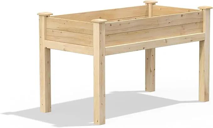 Greenes Fence Original Cedar Elevated Garden Bed, 24" W x 48" L x 31" H - Made in USA with North American Cedar by GreenHaven Gardens