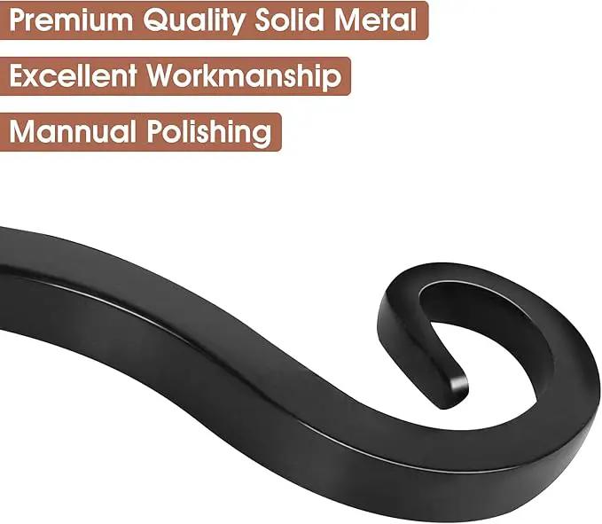 Jardim 2 Pack 10 Inch Premium Decorative Metal Iron Wall Hangers for Home Decor, Indoor Outdoor Plant Bracket Rustic Hanging Gardening Hooks for Planters, Bird Feeders, Lanterns, Wind Chimes (Black) by GreenHaven Gardens