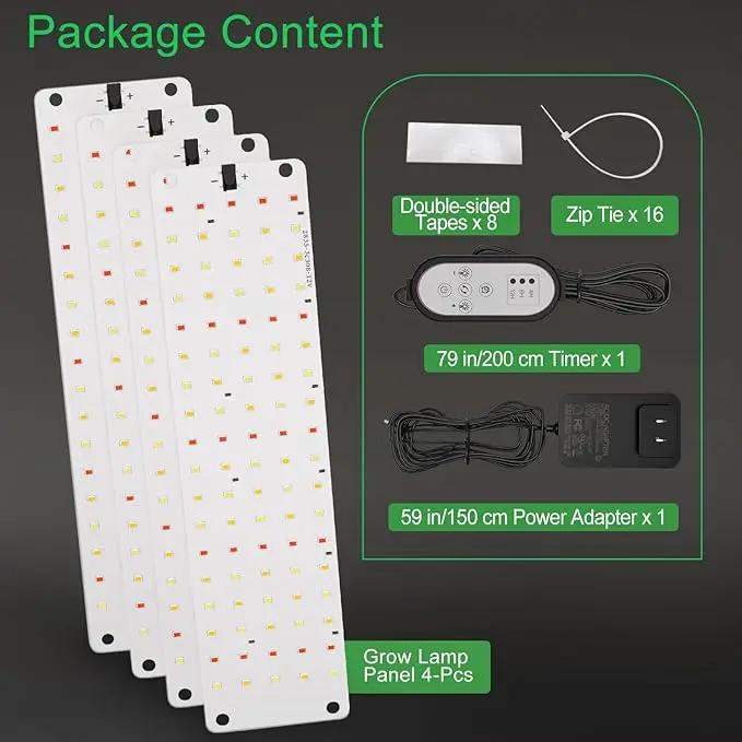TONYFUL LED Grow Lights, 360 LEDs Plant Lights for Indoor Growing, 36W Premium Full Spectrum Grow Light with 4/8/12H Timer, 10 Dimmable Levels - Ideal for Indoor Growing (4Pcs) by GreenHaven Gardens