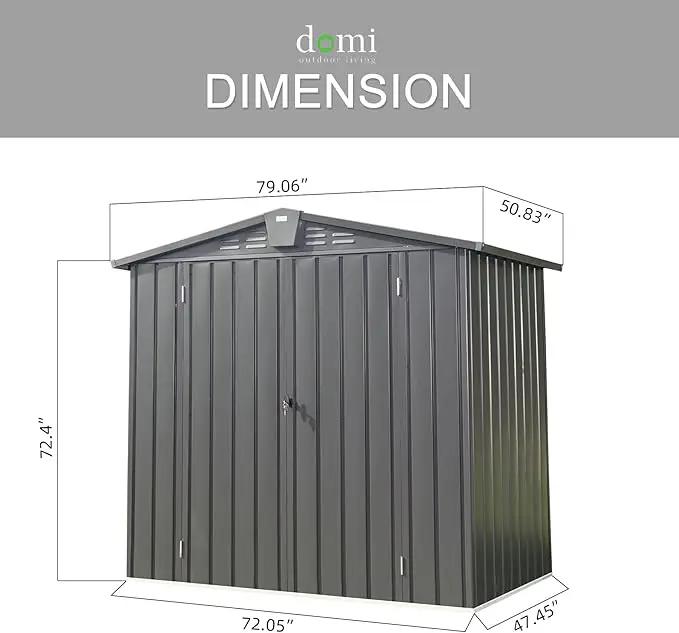 Domi 10’ x 8’ Outdoor Storage Shed, Metal Sheds Tool Storage Gable Roof with Lockable Door & Air Vents, Outdoor Galvanized Steel Sheds for Backyard,Garden,Patio,Lawn by GreenHaven Gardens