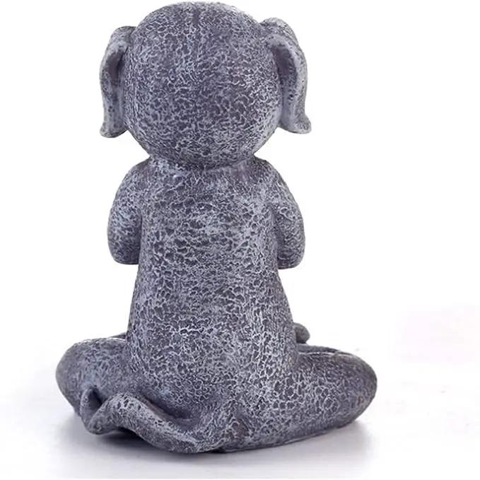 Meditating Dog Statue Buddha - Zen Dog - Namaste– Top Collection Tranquility and Peacefulness for Your Fairy Garden. 4¾ Inches Tall Miniature Gnome Figurine by GreenHaven Gardens