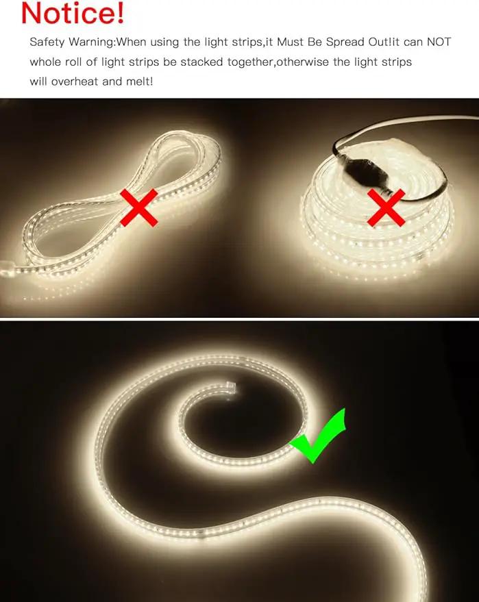 AIMENGTE Outdoor LED Strip Lights Waterproof, AC 110V, 1200LEDs, 4000k Plug in LED Rope Lights for Garden, Patio, Indoor Outdoor Decoration(32.8ft, Daylight) by GreenHaven Gardens