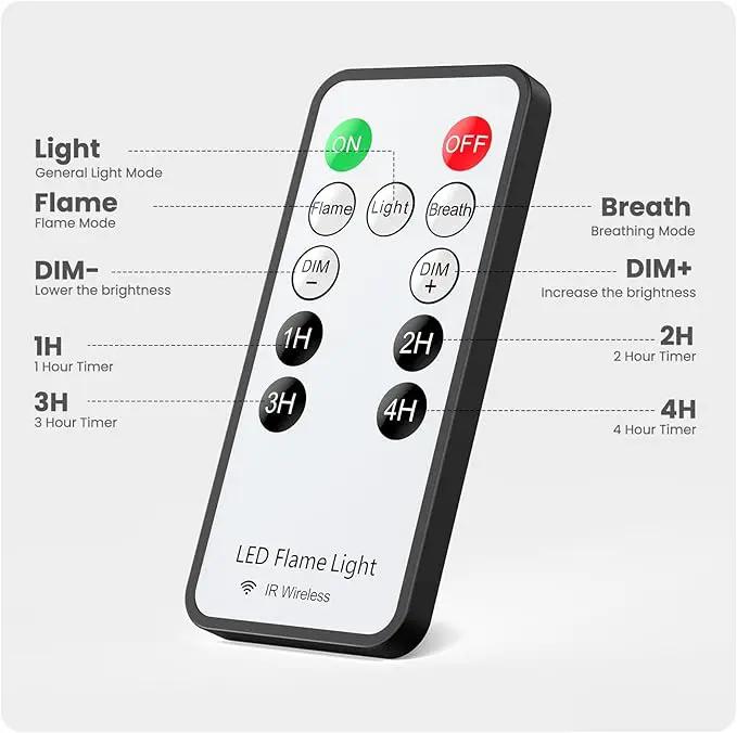 Hompavo 【Upgraded】 LED Flame Lights with Remote & Timer, 4-Mode Rechargeable Battery Operated Flameless Candles, Pillar Flickering Lantern for Living Room Bathroom Patio Wedding Halloween Home Decor by GreenHaven Gardens