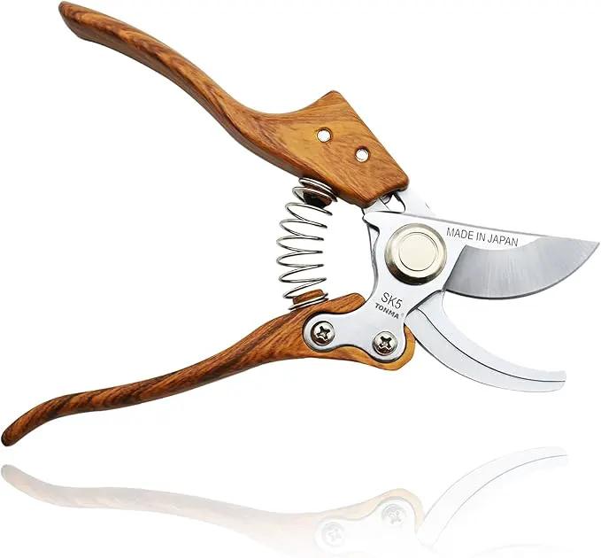 TONMA Bypass Pruning Shears [Made in Japan] 8 inches Professional Garden Shears, Japanese Secateurs Hand Pruner Hedge Clippers, Aluminum Alloy Handle by GreenHaven Gardens