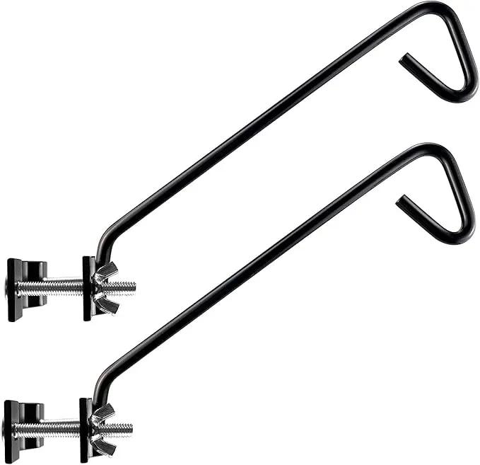 2 Packs 11 inches Fence Deck Hook Rail Hook Hanging Hook Mounting Kit Heavy Duty Bird Feeder Hook Decorative Hook Hanger for Bird Feeders Planters Suet Baskets Lanterns on Balcony Porch Railing Fence by GreenHaven Gardens