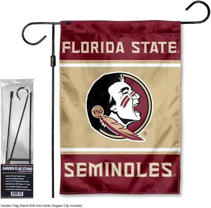 Florida State Seminoles Garden Banner Flag with Flag Pole Stand Set by GreenHaven Gardens