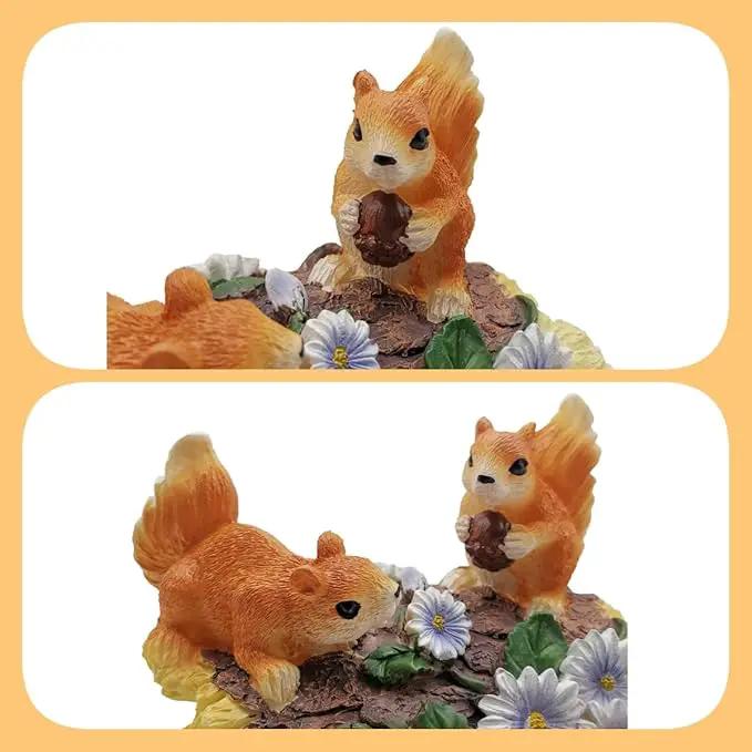 Squirrel Statues Gutter Downspout Extension Statues Garden Decoration,Resin Statue Outdoor Decor,Animal Downspout Diverter,Decorative Gutter Extension,3"×4" Downspout Extender Diverter Splash Block by GreenHaven Gardens