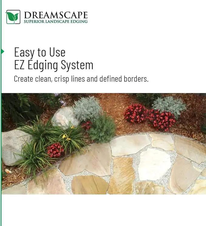 Dreamscape E-Z Edge Aluminum Landscape Edging - 12 Strips, 6ft Each (72ft Total), Mill Finish (Natural Aluminum) - Professional Quality Landscaping Border, Metal Divider for Lawn, Garden, Flowerbed… by GreenHaven Gardens