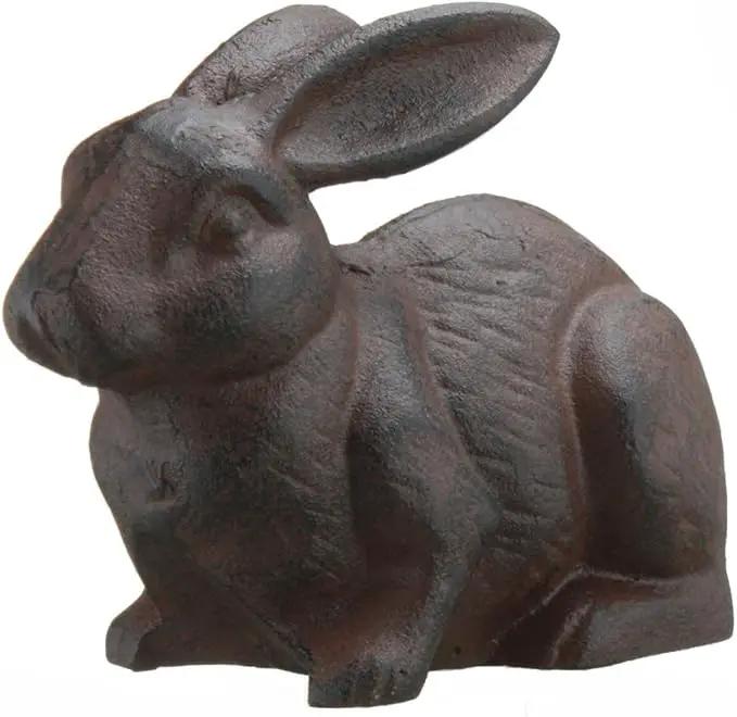 Full Bodied Cast Iron Rabbit Garden Figure by INsideOUT by GreenHaven Gardens