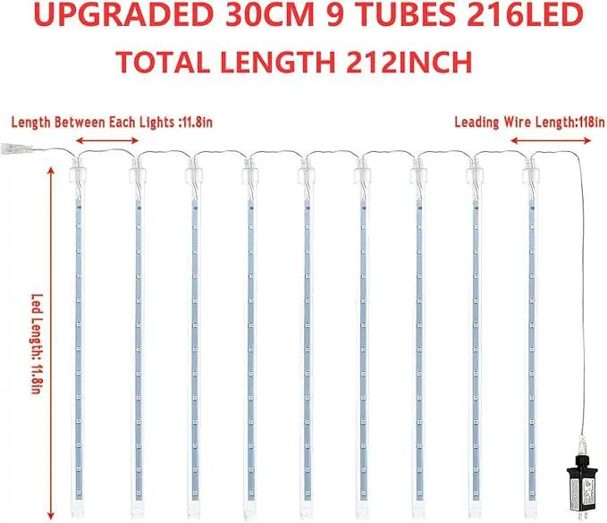 2-Pack 4th of July Lights Outdoor, 18 Tubes 432 LEDs Meteor Shower Lights Plug in, Patriotic String Lights Cascading Lighting for Inpendence National Memorial Day Garden Tree Decor(Red Blue and White) by GreenHaven Gardens
