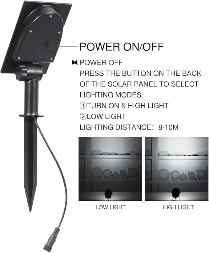 T-SUN Solar Spotlights, Outdoor LED Solar Lights, Waterproof Auto ON/Off Solar Wall Lights for Garden,Driveway, Pathway, Pool Area(White) by GreenHaven Gardens