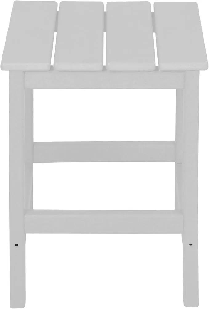 WO Home Furniture Adirondack Chairs Table Set of 3 PCS Outdoor Folding Chairs Side End Table Weather/UV Resistant for Lawn, Garden, Bon Fire, Balcony (White) by GreenHaven Gardens