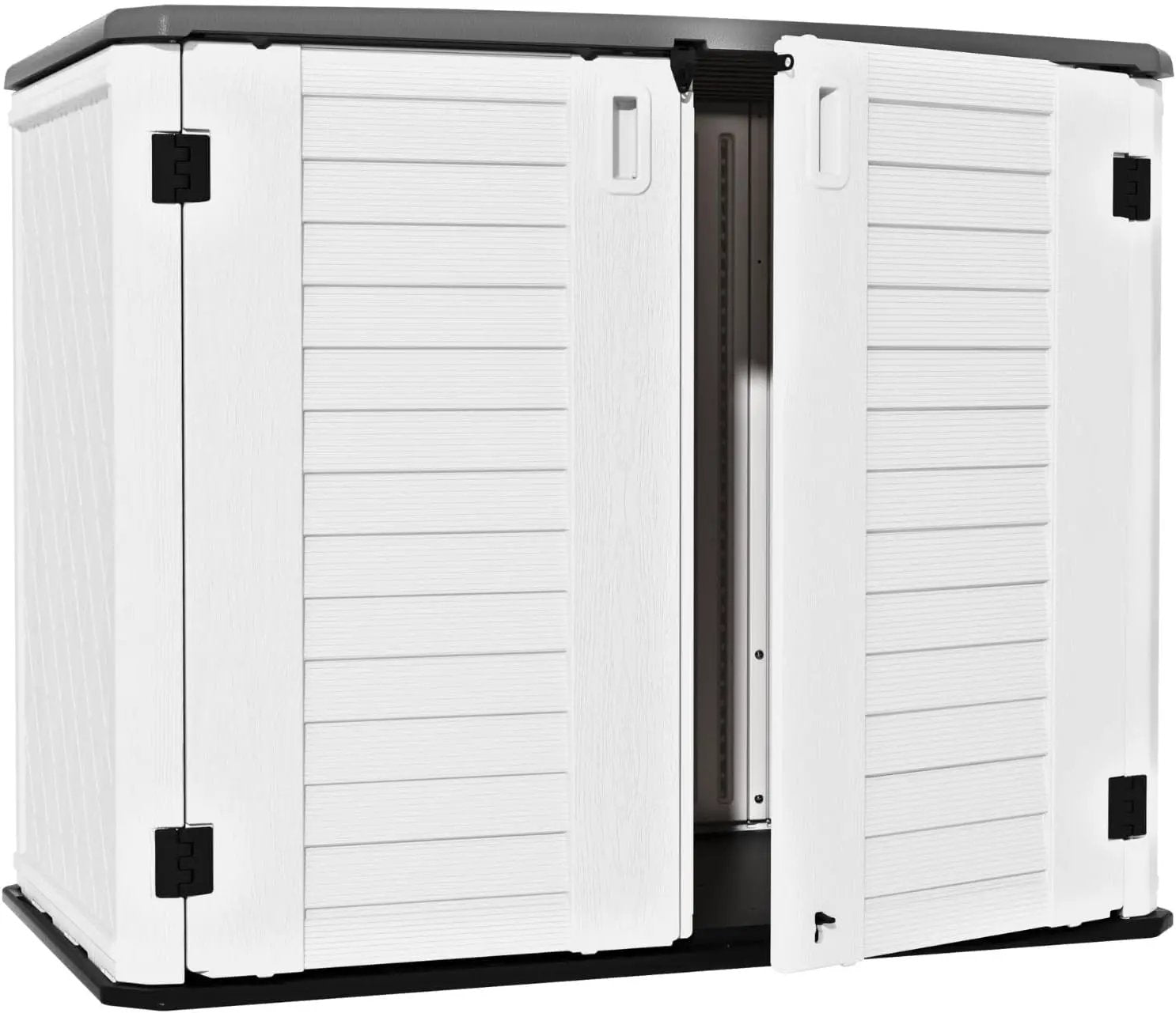 ZZM 4x2.5 FT Outdoor Storage Shed, Resin Waterproof Storage Cabinet for Garden Tools with Lockable Lid,Latch (White) by GreenHaven Gardens