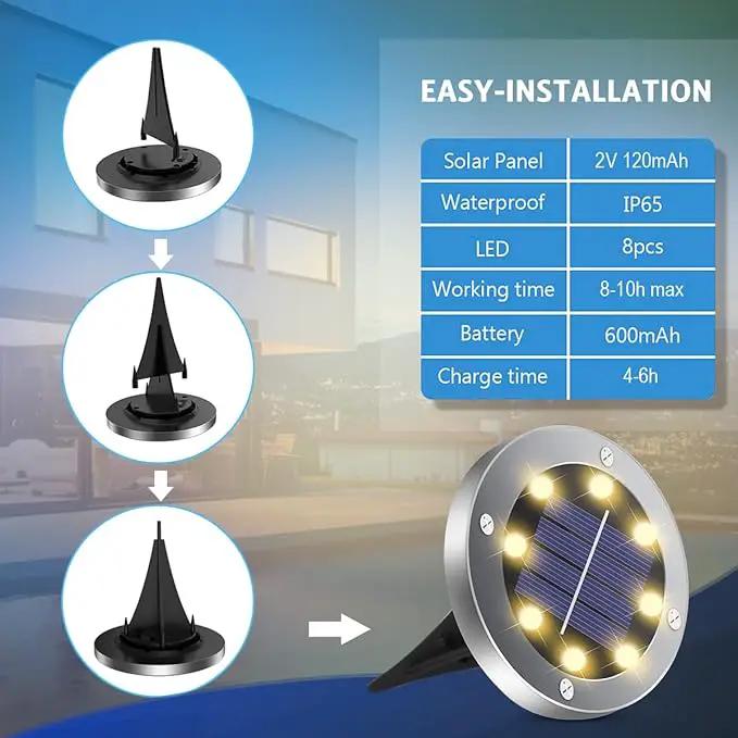 Solar Outdoor Lights 12 Packs, Waterproof Solar Pathway Lights Bright In-Ground Lights Lighting Decor for Garden, Lawn, Patio, Yard, Driveway, Step and Walkway Warm Light by GreenHaven Gardens