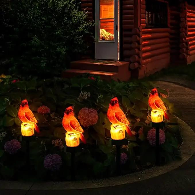 Cardinal Garden Decor Red Bird Figurine Memorial Solar Light Outdoor Stake Patio Yard Art Lawn Ornaments Porch Cute Christmas Decorations Outside Mom Grandma Women by GreenHaven Gardens