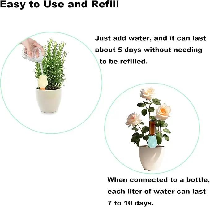 4-Pack Terracotta Self-Watering Spikes,Self Watering Planter Insert,Plant Watering Spikes,Plant Watering Globes,Automatic Slow Release Irrigation for Indoor and Outdoor Plants by GreenHaven Gardens
