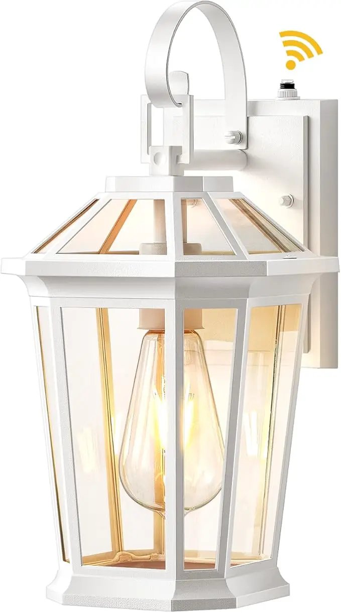 VIANIS Outdoor Porch Lights - Dusk to Dawn Exterior Wall Lights, 100% Anti-Rust Aluminum Waterproof, White Sconce Lanterns for Garage by GreenHaven Gardens